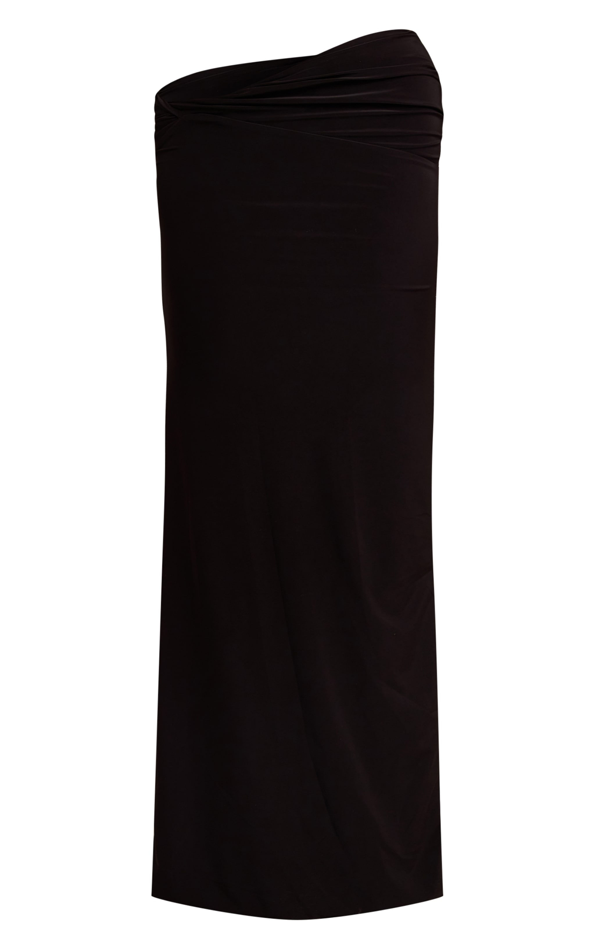 Black Double Slinky Twist Maxi Skirt image 5
