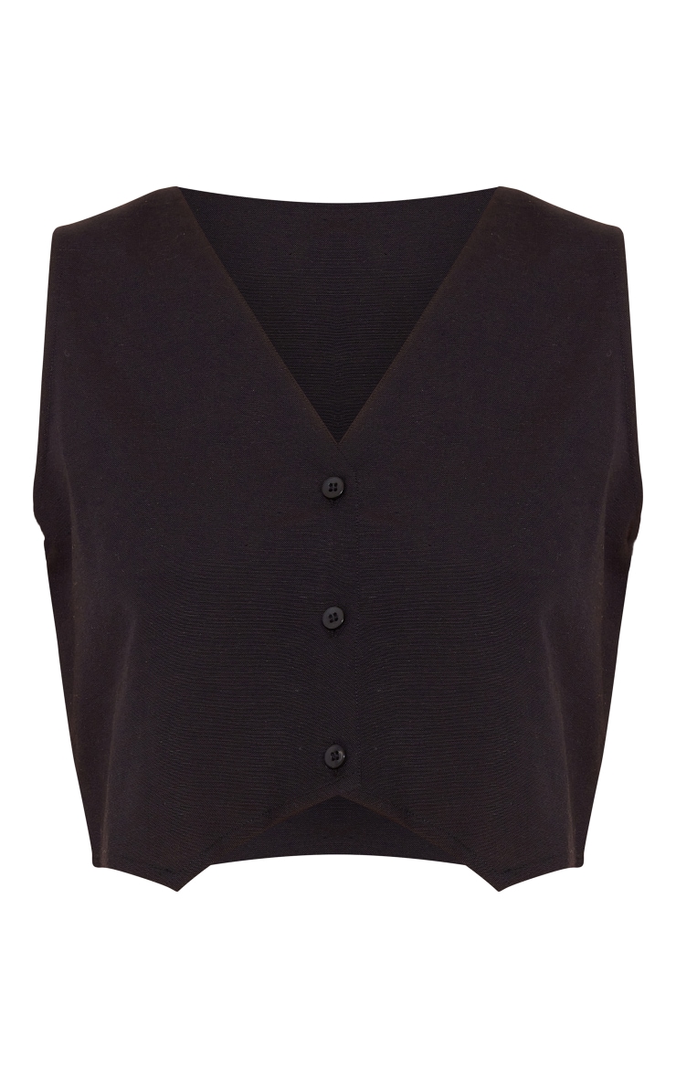 Tall Gilet noir effet lin image 5