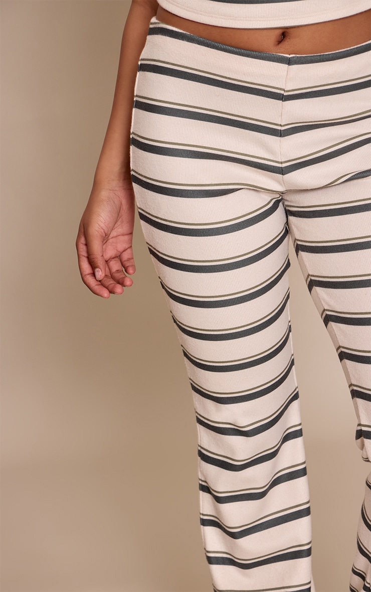 Petite Pantalon flare vert à taille mi-haute et rayures image 4