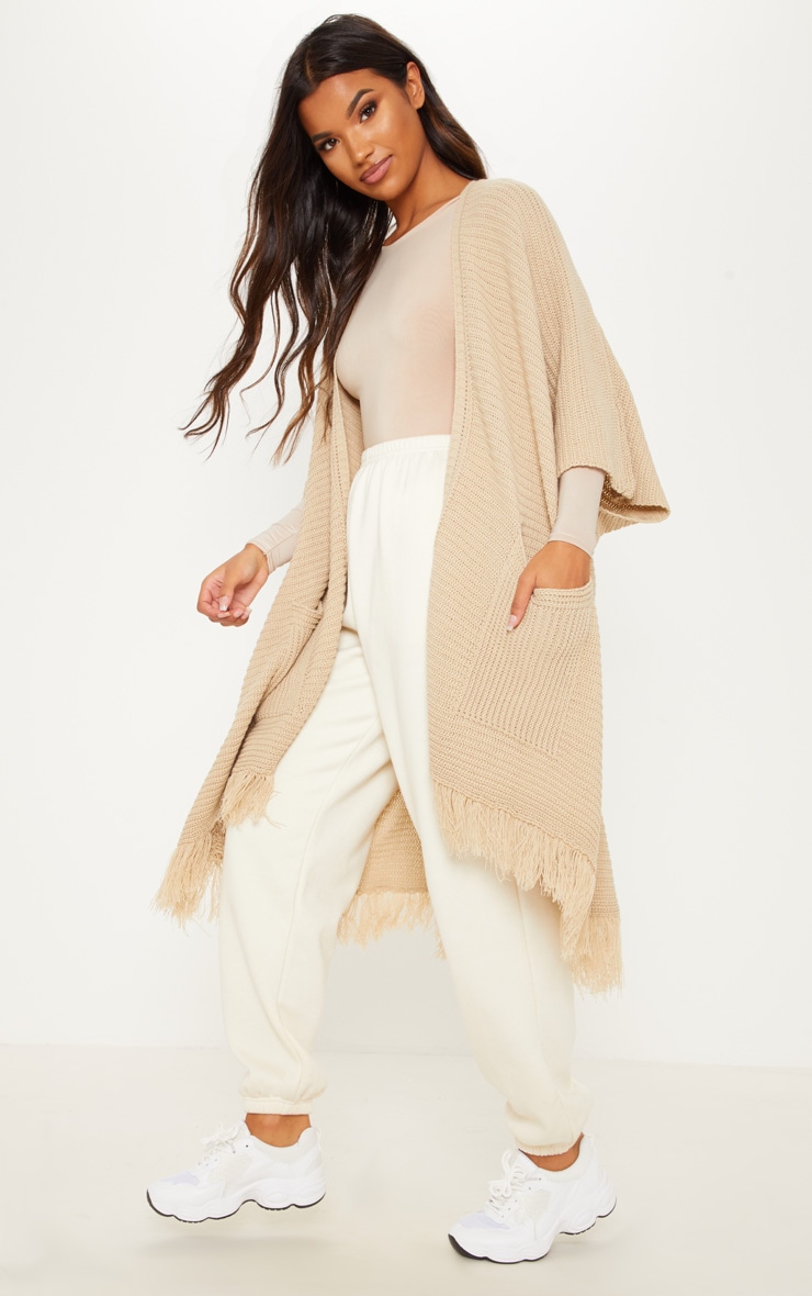 Stone Tassel Knitted Cape Cardigan image 4