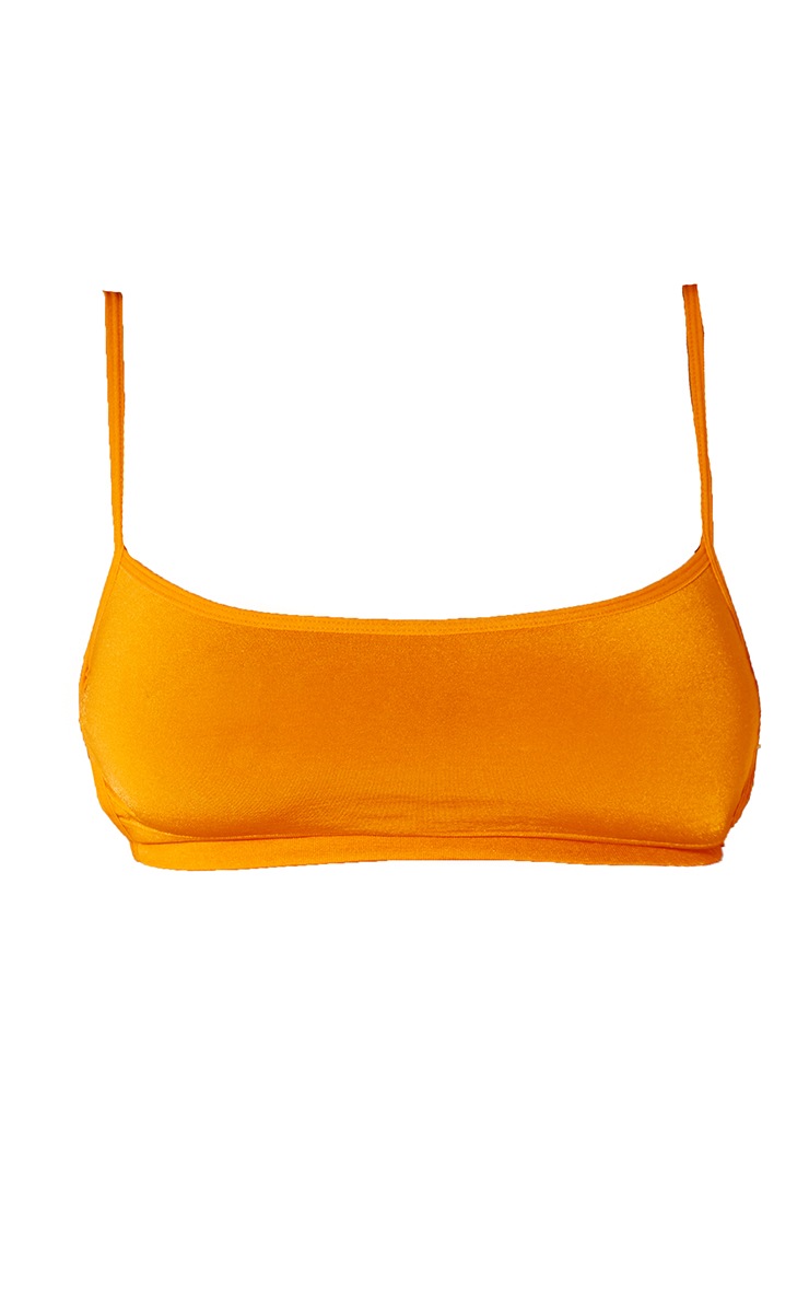 Hot Orange Mix & Match Seamless Strappy Back Bikini Top image 1