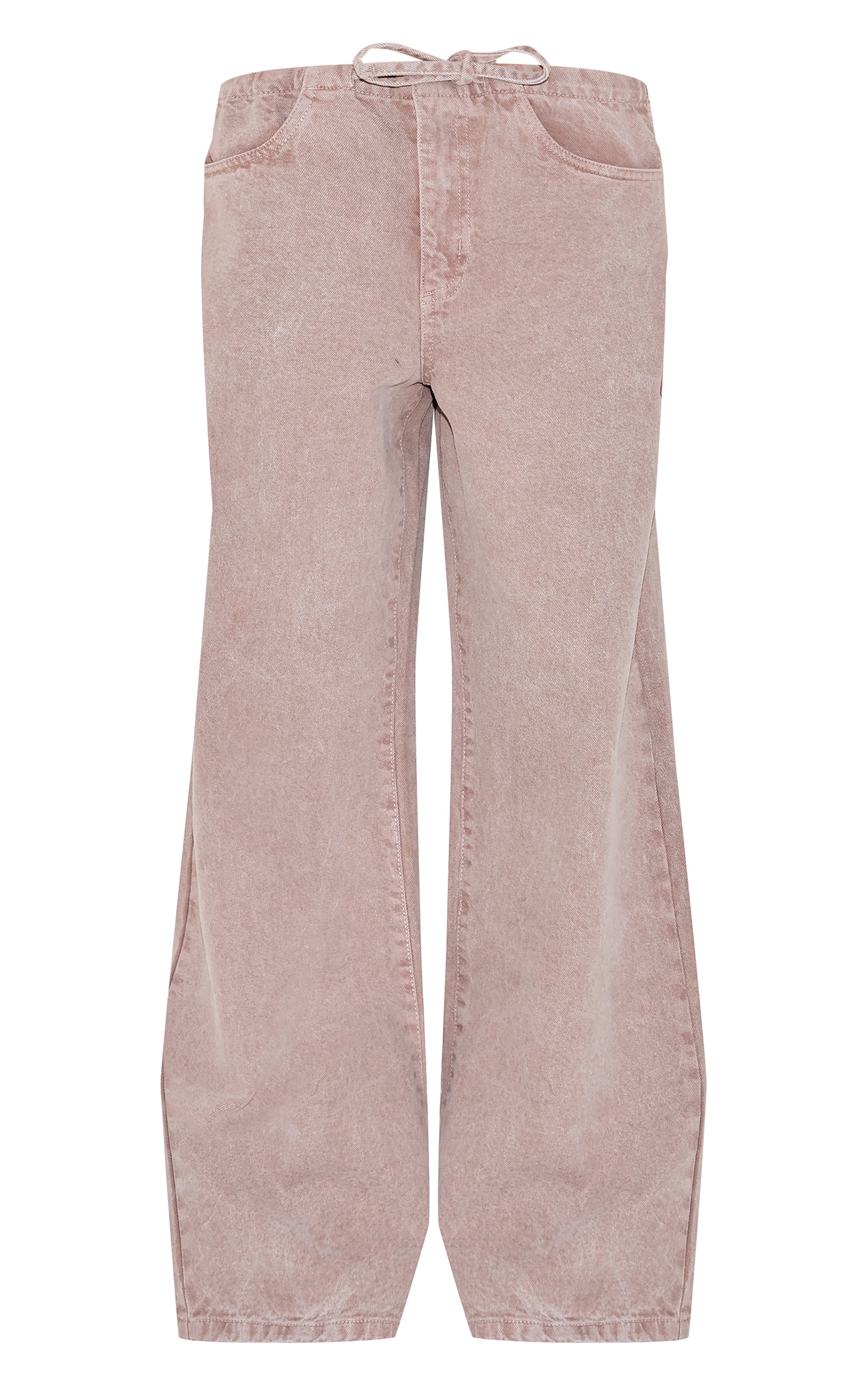 Mushroom Low Rise Tie Waistband Wide Leg Jeans | Denim ...