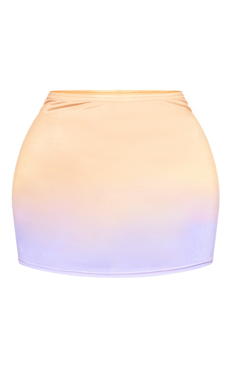 Lilac Print Slinky Micro Mini Skirt image 6