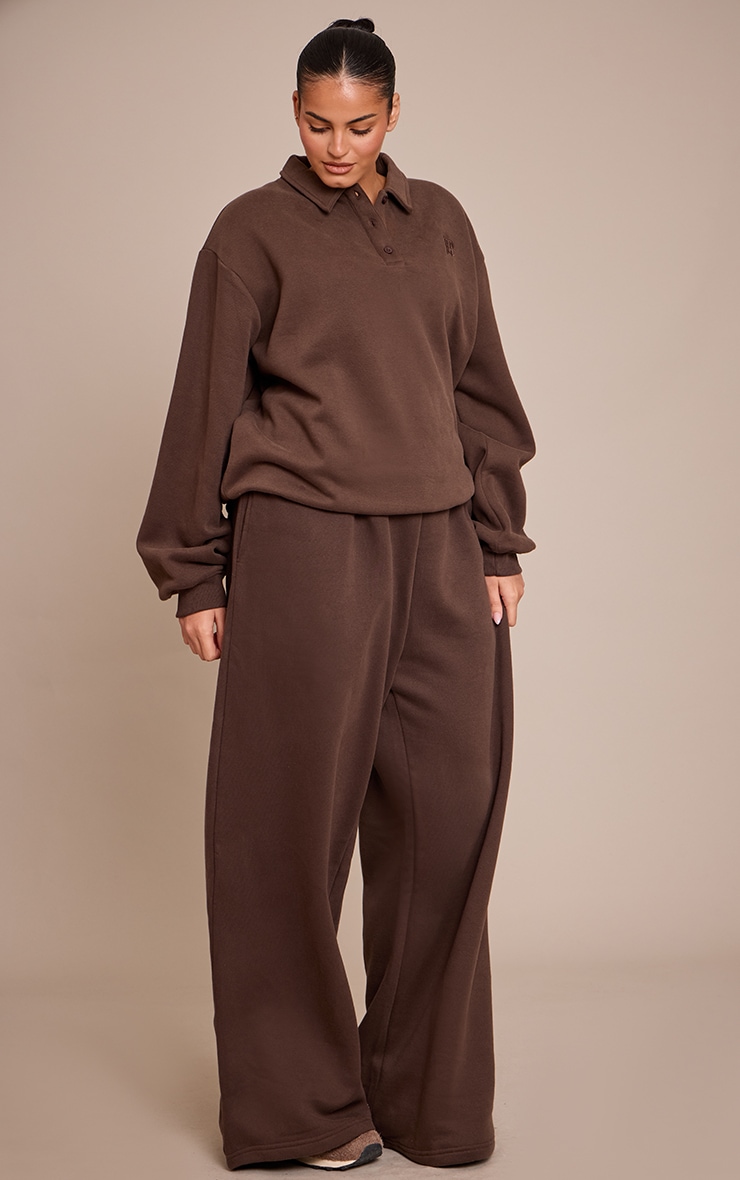Plus Chocolate Prettylittlething Polo Sweatshirt image 3
