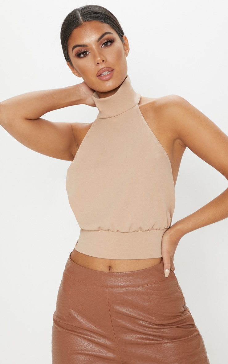 Champagne Backless Halterneck Top Tops Prettylittlething See over 39,573 halterneck images on danbooru. champagne backless halterneck top