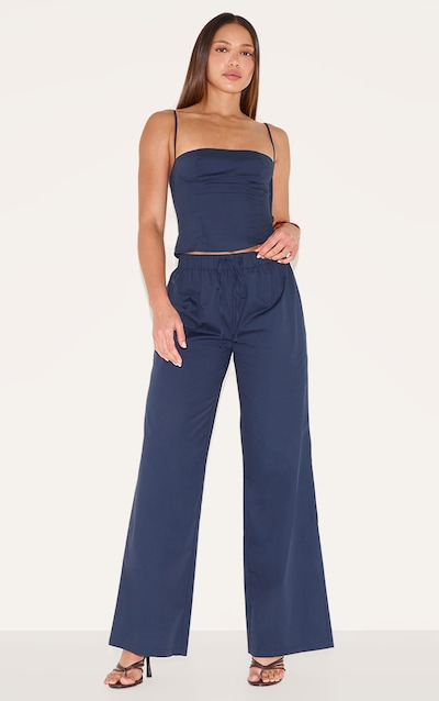 Tall Pantalon large tissé bleu marine à cordons ajustables