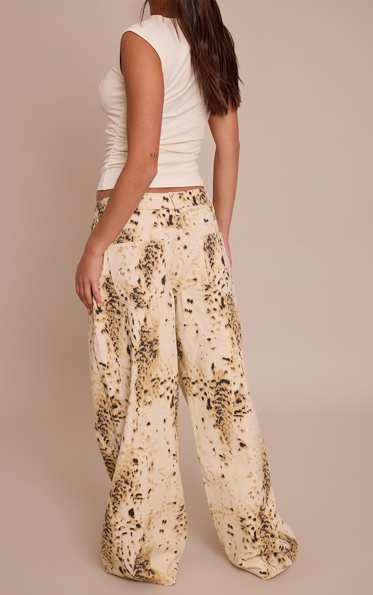 Snow Leopard Slouchy Wide Leg Jeans image 3