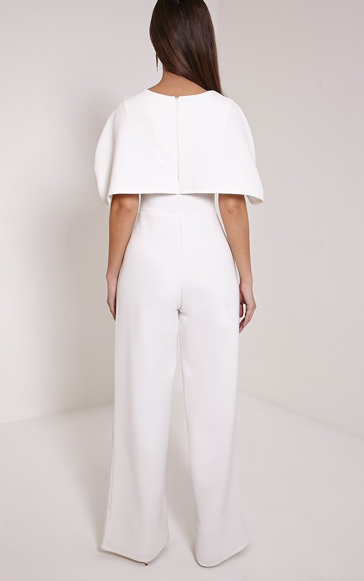 Claudie Cream Cape Jumpsuit Knitwear PrettyLittleThing