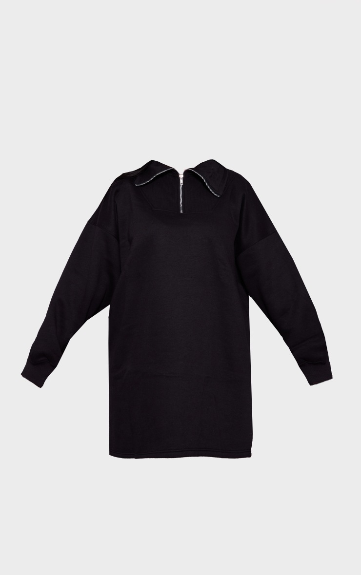  Plus Black Zip Up Sweatshirt Dress image 5