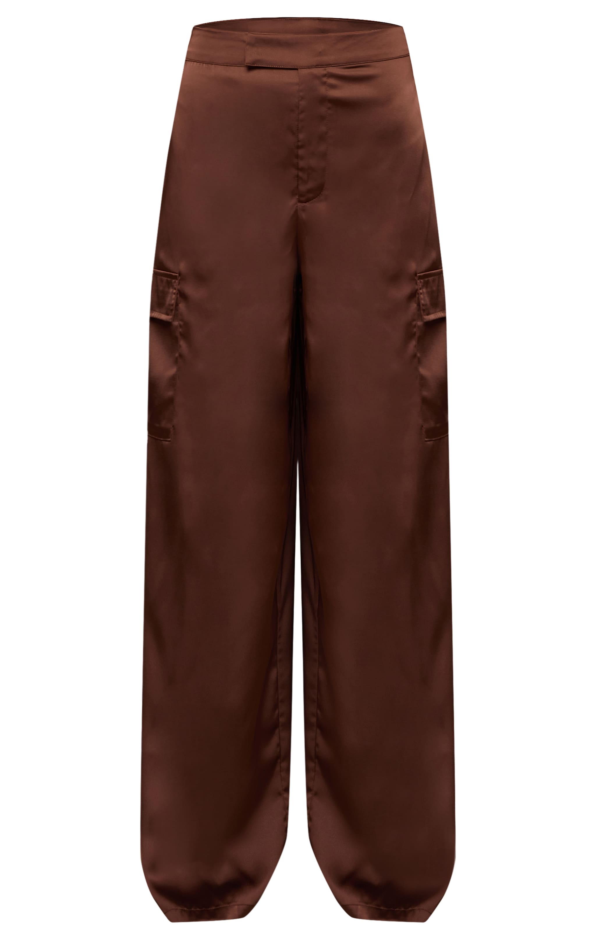 Chocolate Satin Wide Leg Cargos image 5