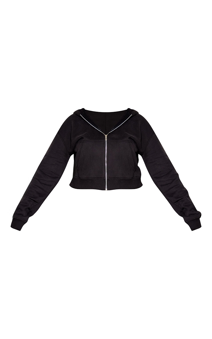Plus Black Zip Through Hoodie image 5