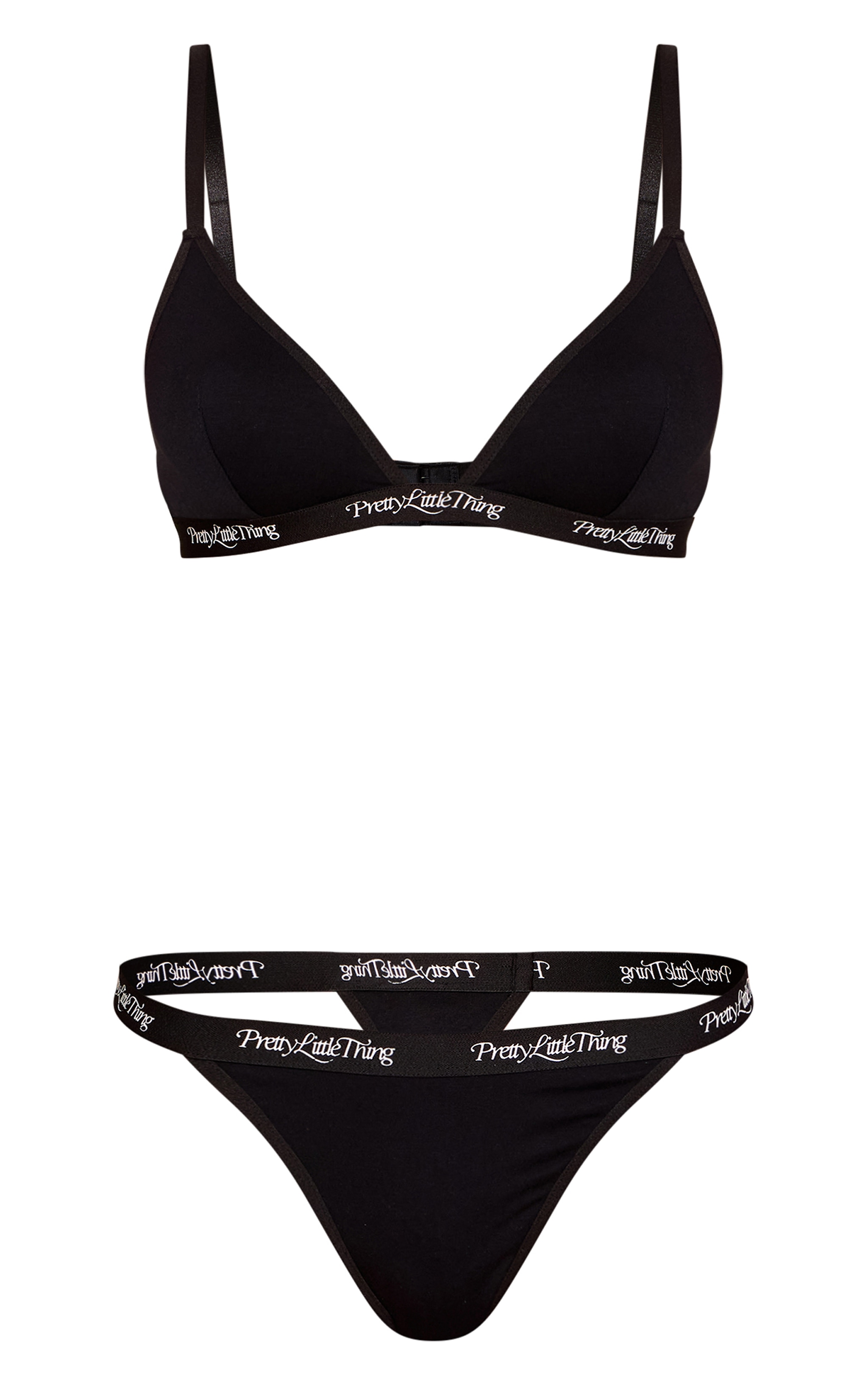 Black PrettyLittleThing Bralet and Knicket Set image 5