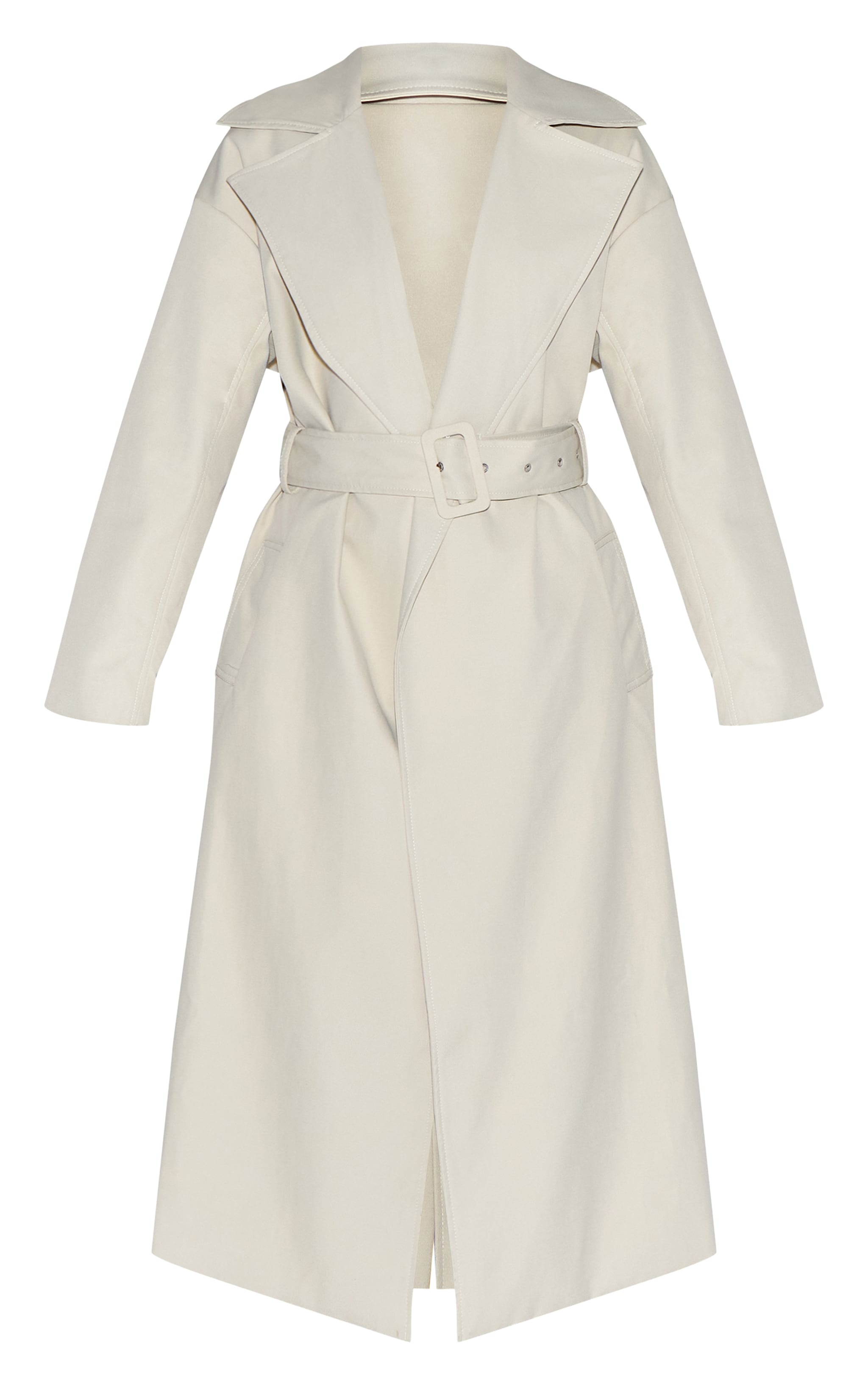  Petite Stone Tie Waist Trench Coat image 5