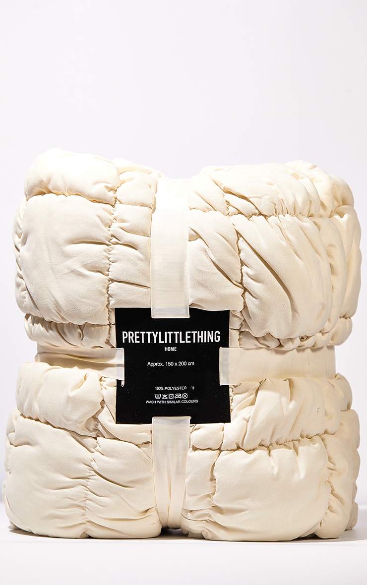 Beige Marshmallow Puff Throw image 3