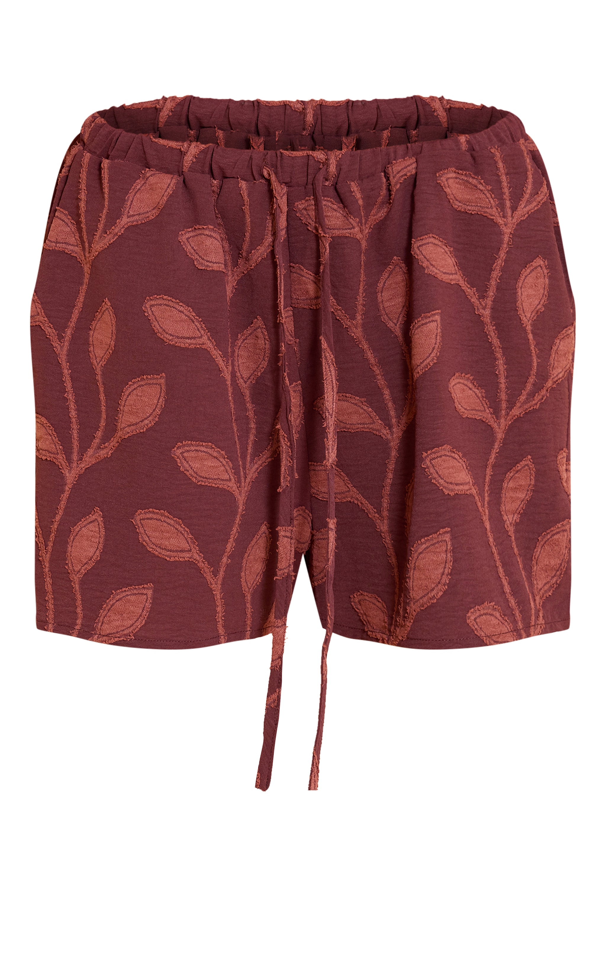  Plum Embroidered Floral Floaty Shorts image 6