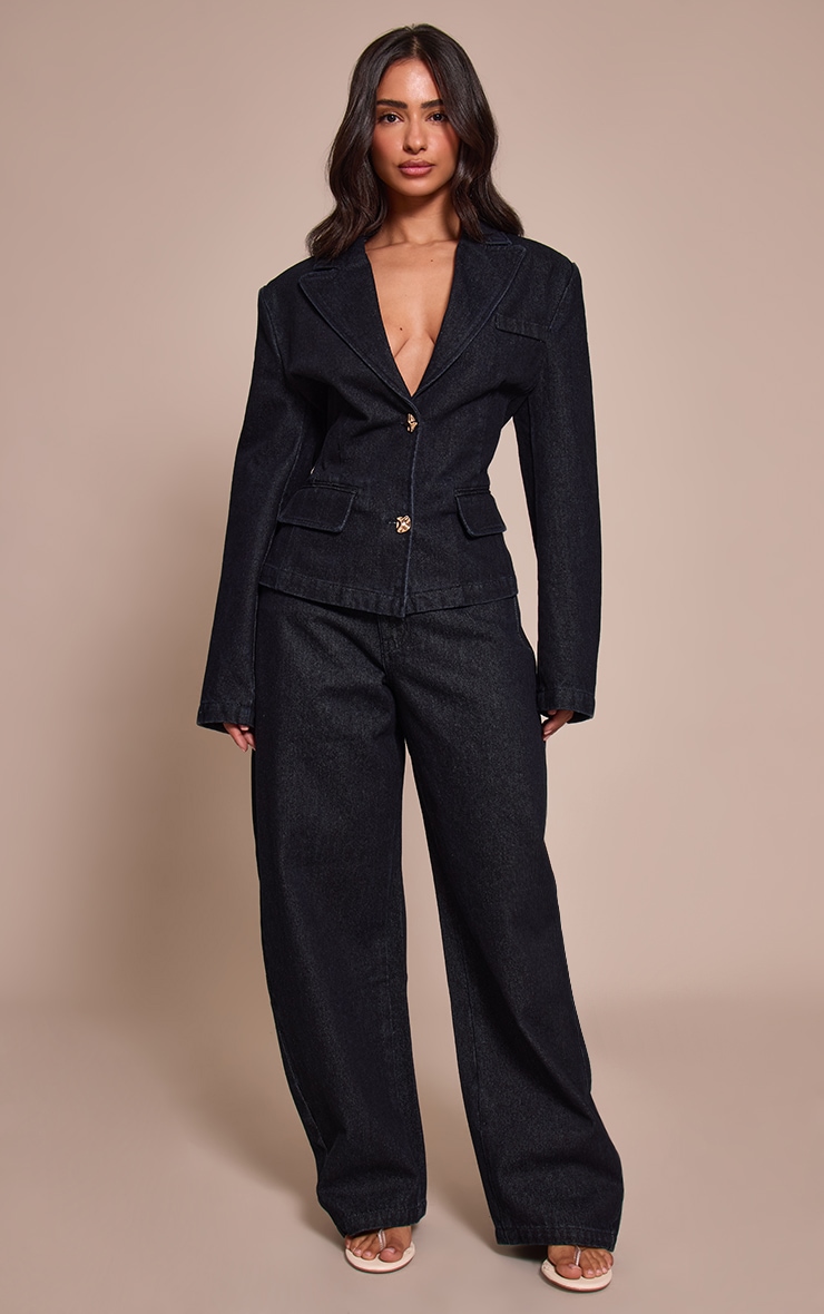 Petite Indigo Mid Rise Denim Barrel Jean image 1