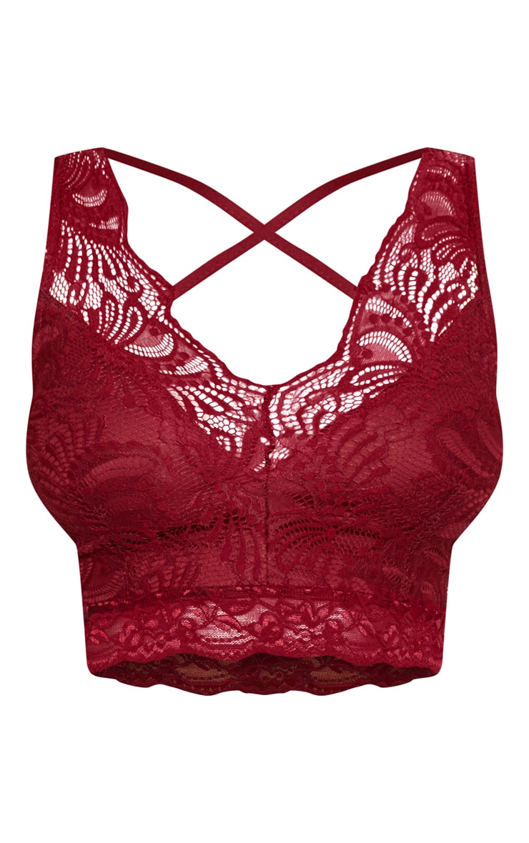 burgundy bralette crop top