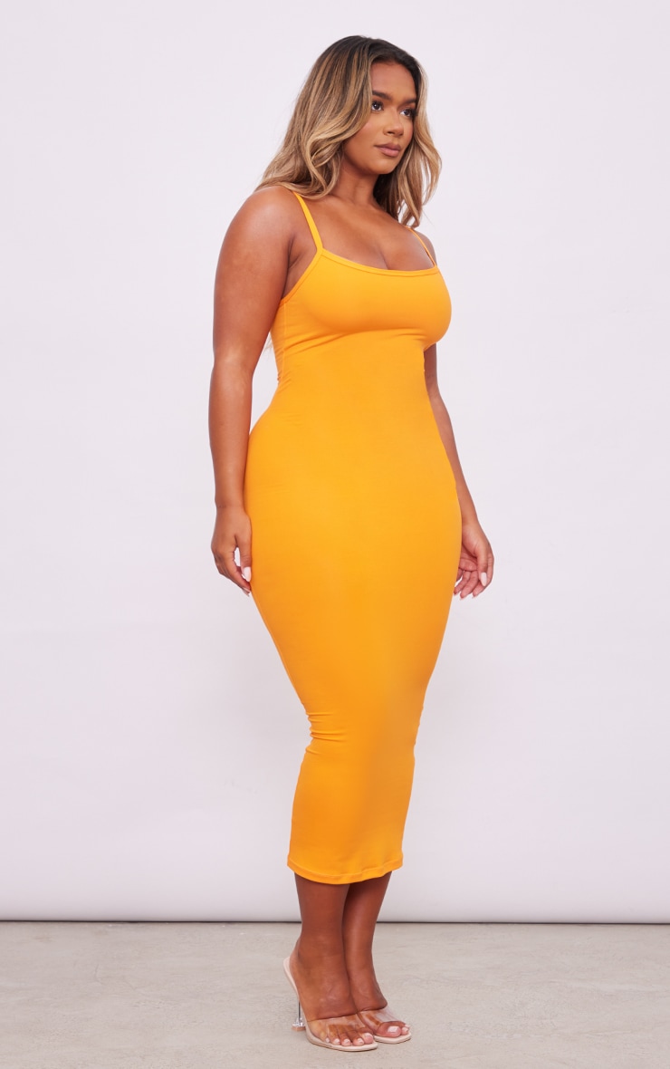 Shape Bright Orange Soft Sculpted Midi Dress image 3