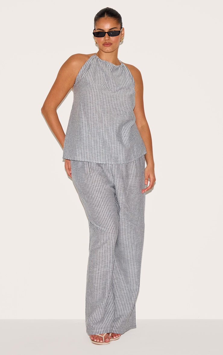 Plus Grey Striped Slouchy Pants image 1