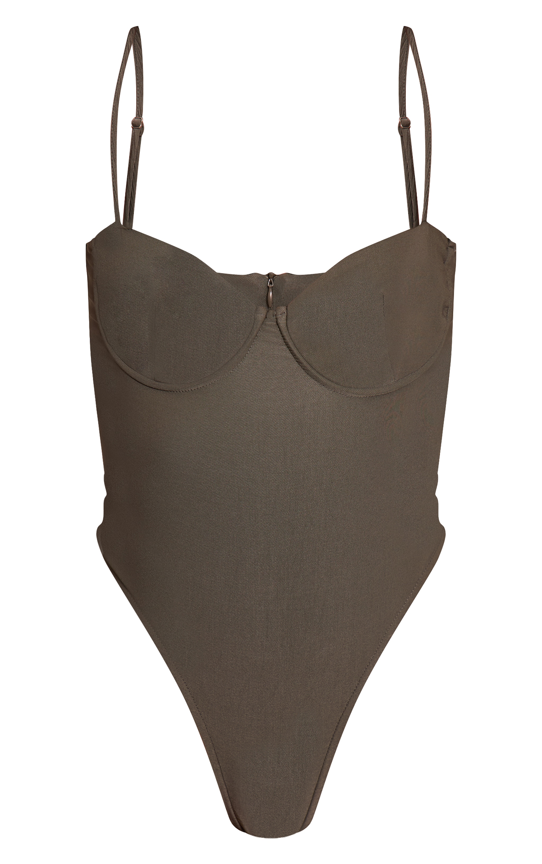 Forest Green Woven Stretch Strappy Bodysuit image 5