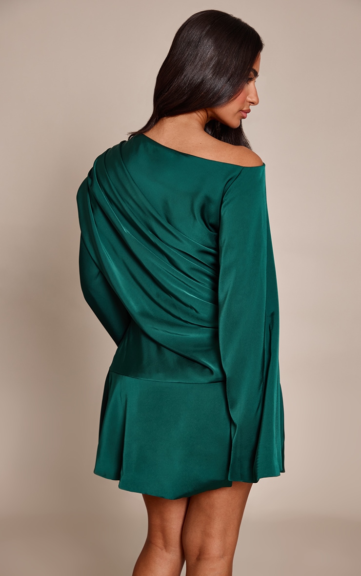 Petite Dark Olive Off Shoulder Tailored Woven Mini Dress image 2