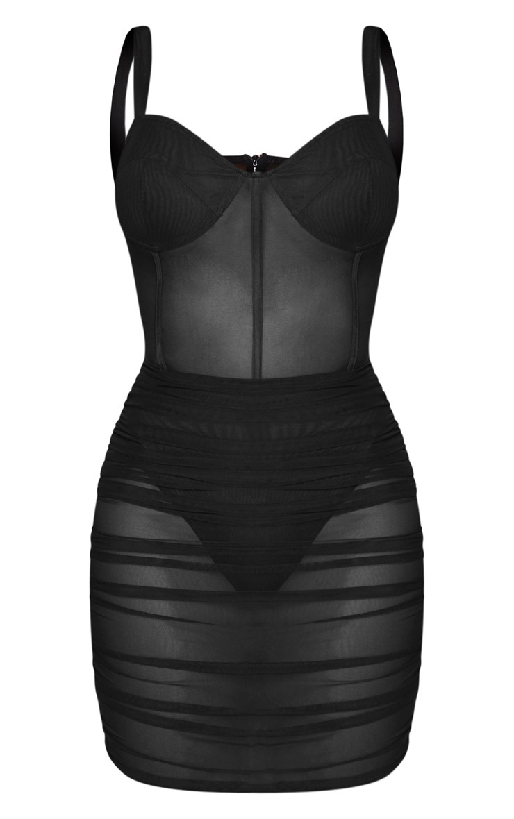 black mesh dress pretty little thing