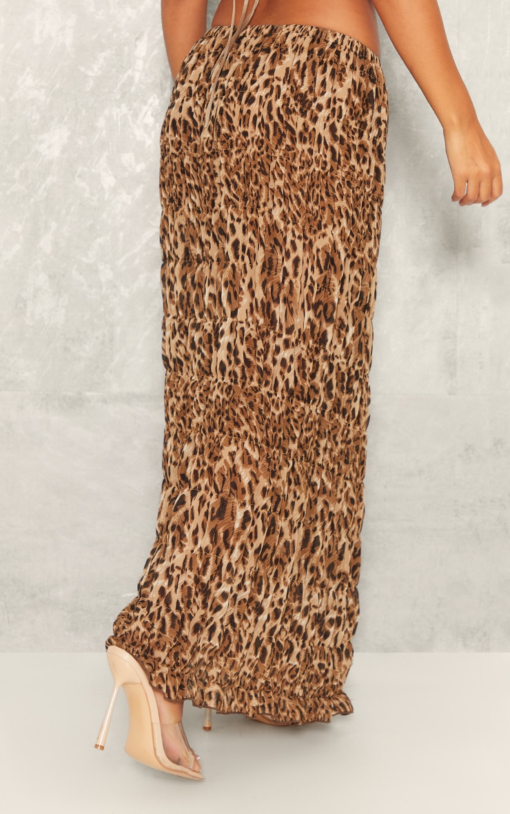 Petite Leopard Print Low Waist Chiffon Maxi Skirt | Petite