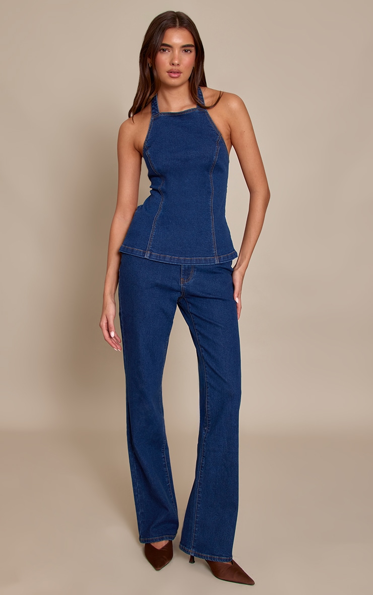 Indigo Stretch Denim Flares image 2