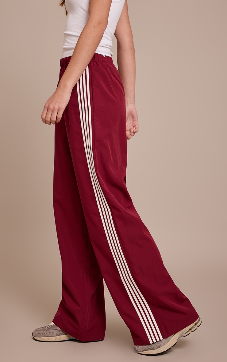 Plum Shell Side Stripe Detail Track Pants image 3