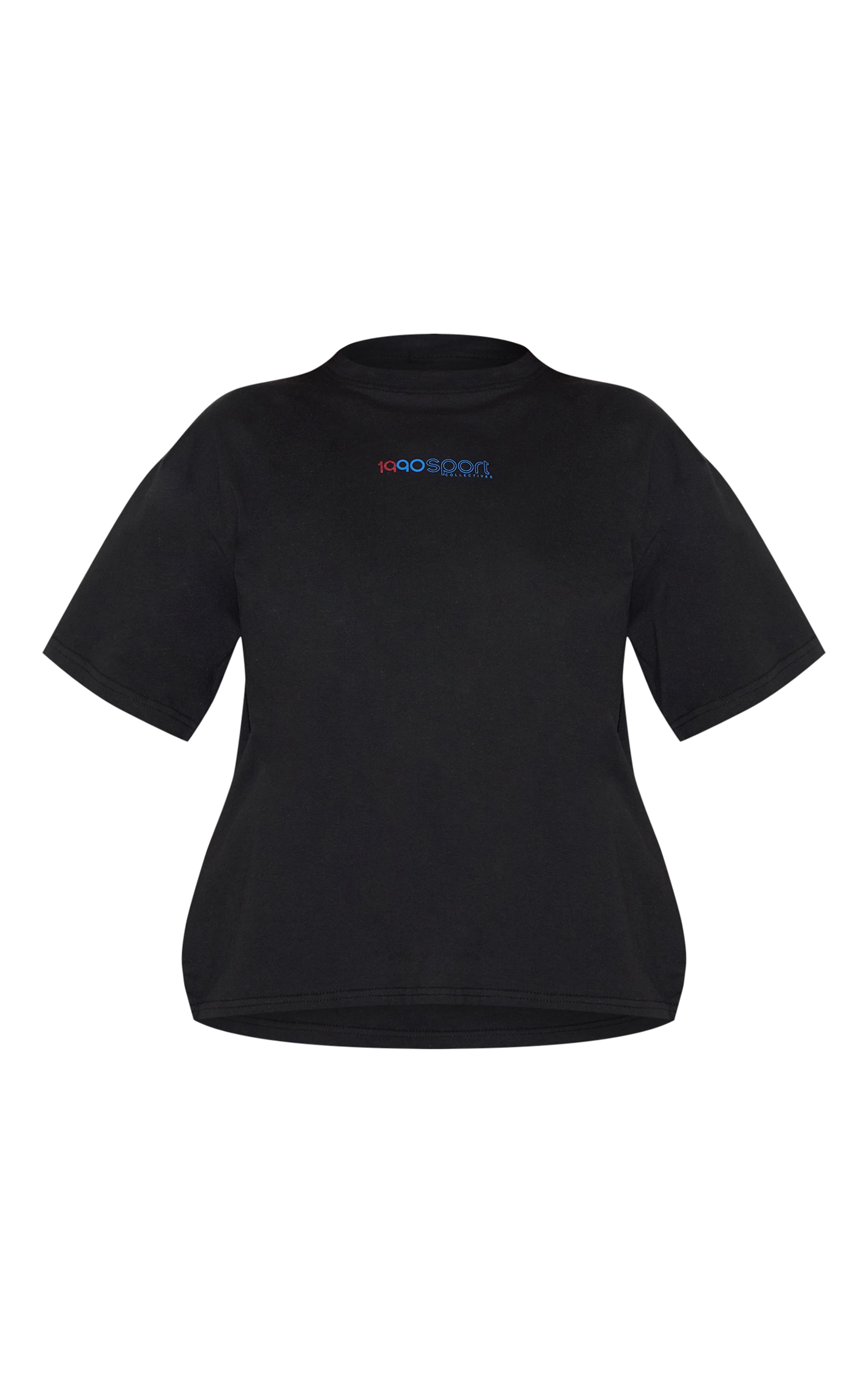Black Sport Collective Printed Boxy Oversized T Shirt image 5