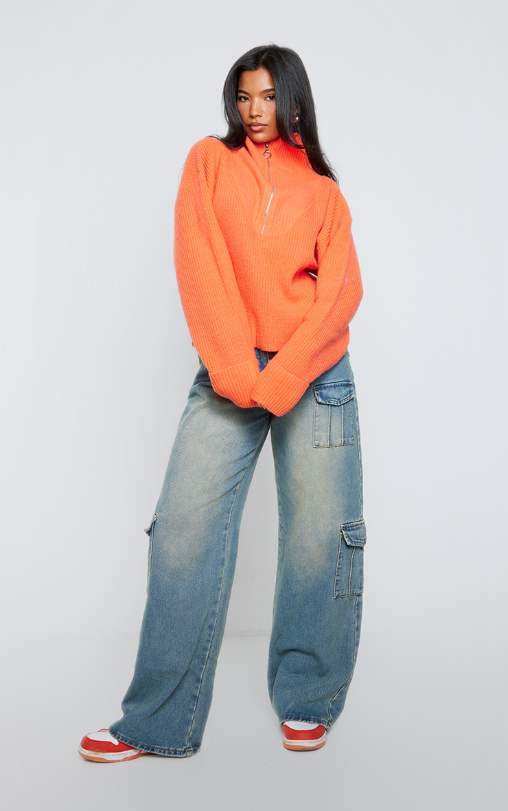 3720 Orange Knitted Jumper Coral