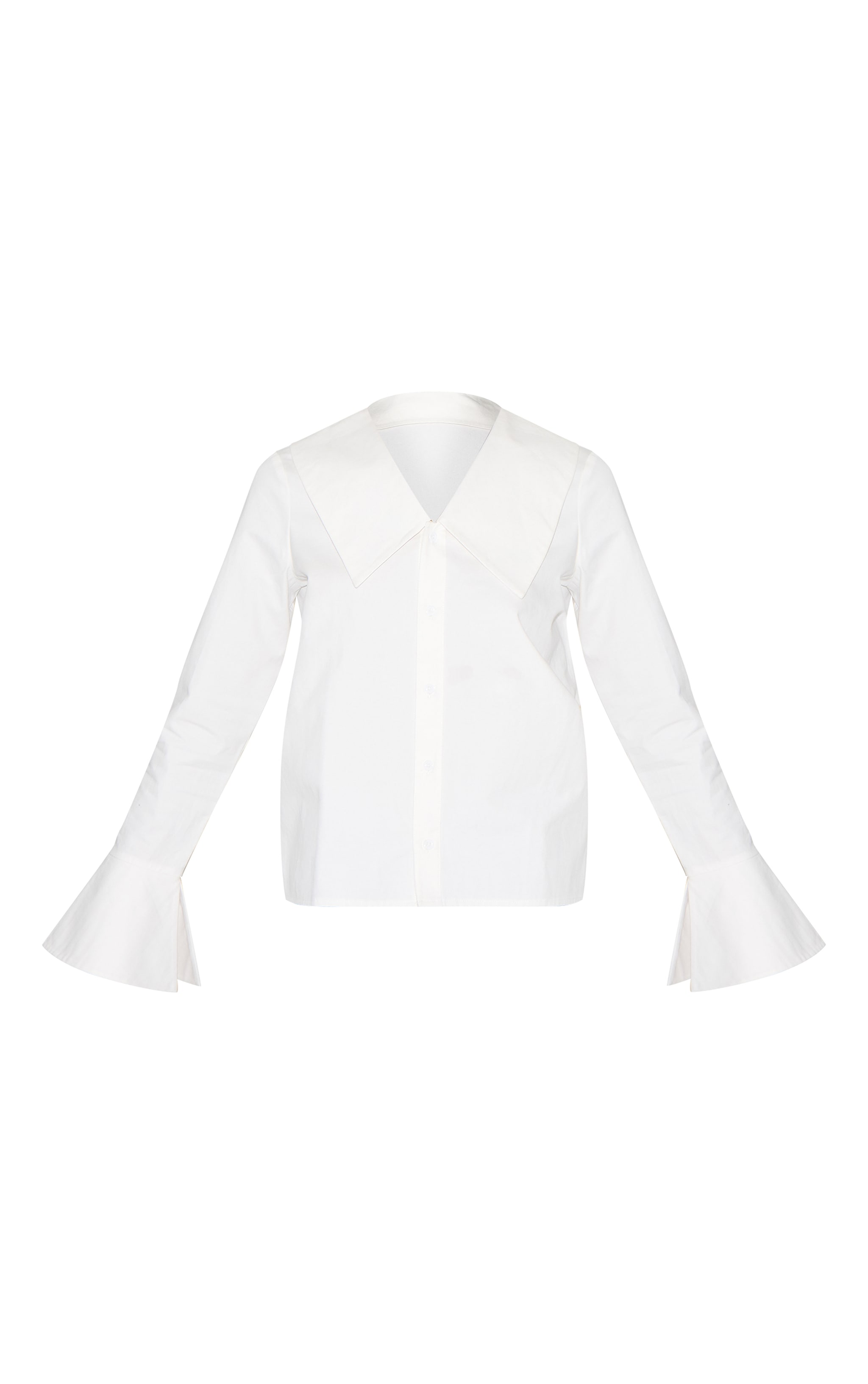 White Large Collar Shirt image 5