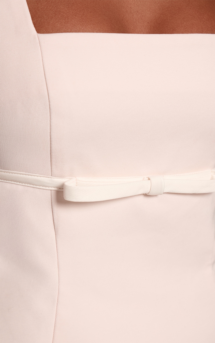 Premium Cream Woven Belt Detail Shift Dress  image 4