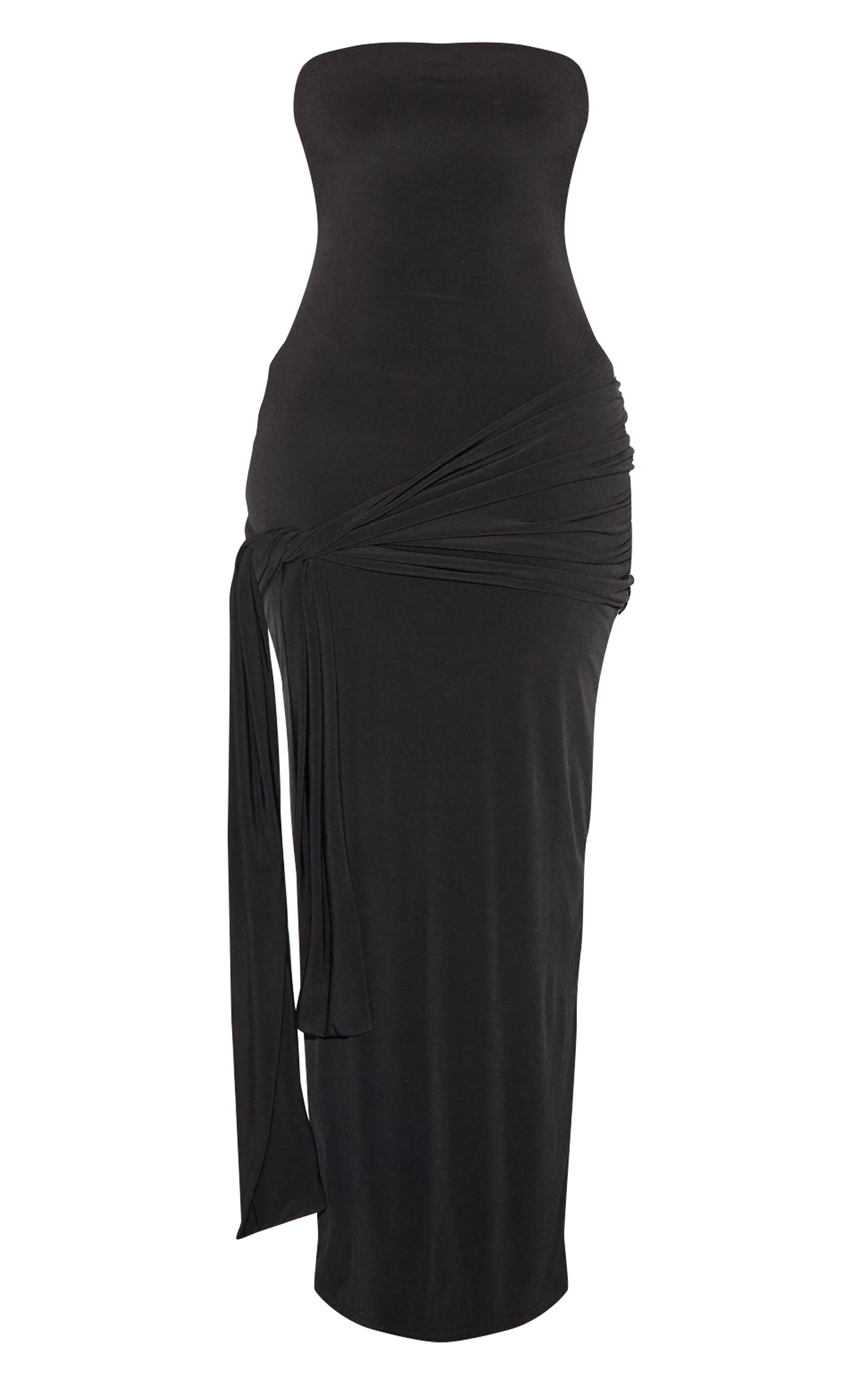 Shape Black Bandeau Wrap Tie Waist Maxi Dress image 5