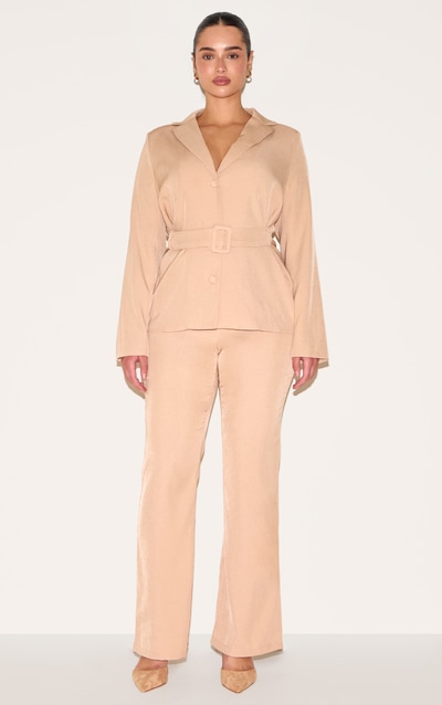 Shape Beige Woven Highwaisted Flared Pants