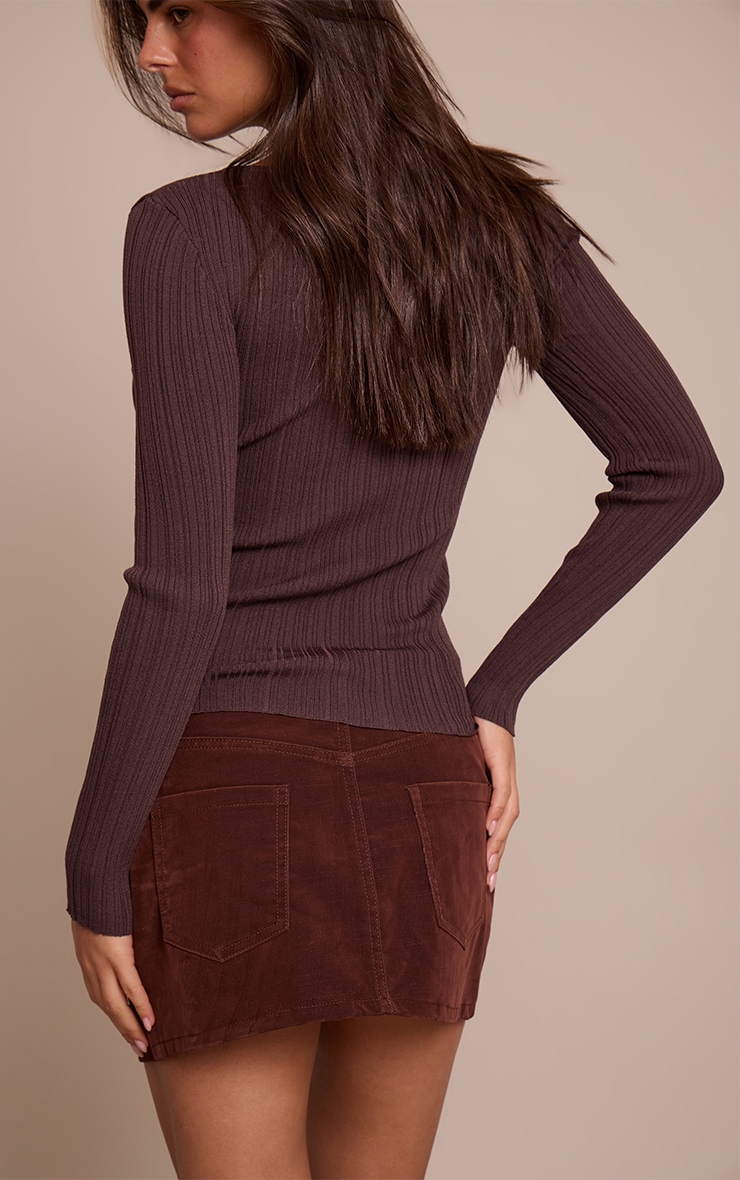 Mini-jupe en jean floqué chocolat image 3