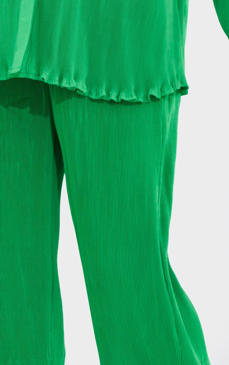 Maternity Bright Green Plisse High Waist Trousers