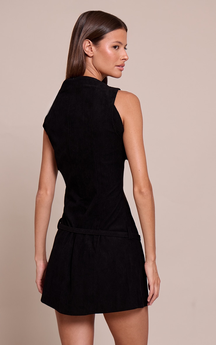 Black Cord Belt Detail Bodycon Dress image 2