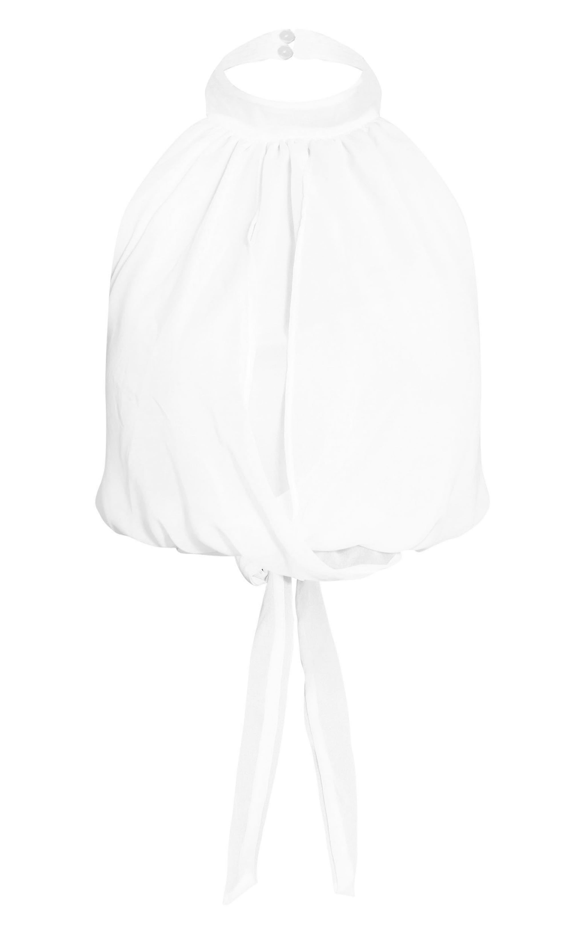 Shape White Chiffon Halterneck Open Back Top image 5
