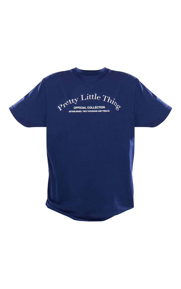 PRETTYLITTLETHING Navy Collection Printed T Shirt image 5