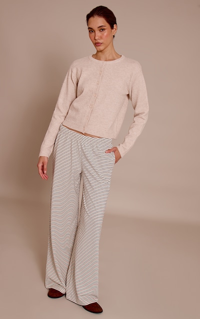 Chocolate Stripe Heavy Cotton Wide Leg Pants