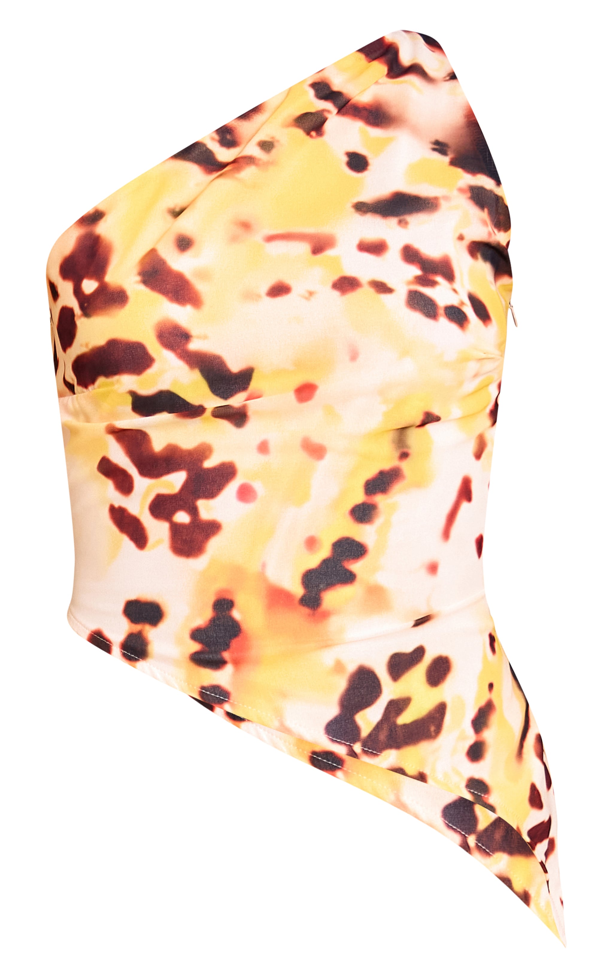 Top asymétrique en mousseline de soie multicolore imprimé abstrait image 5