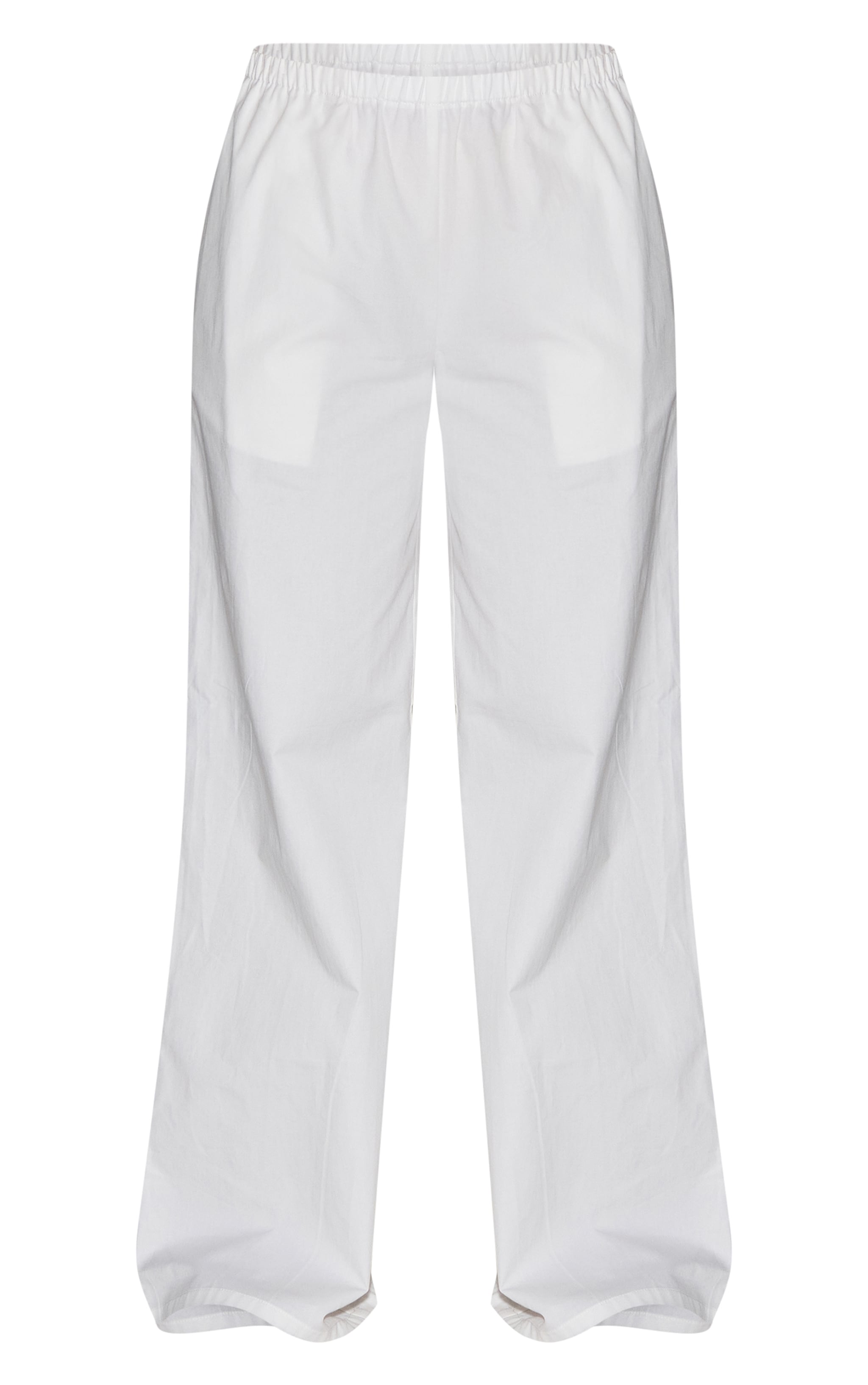 Cream Cotton Woven Elasticated Waist Wide Leg Pants image 5
