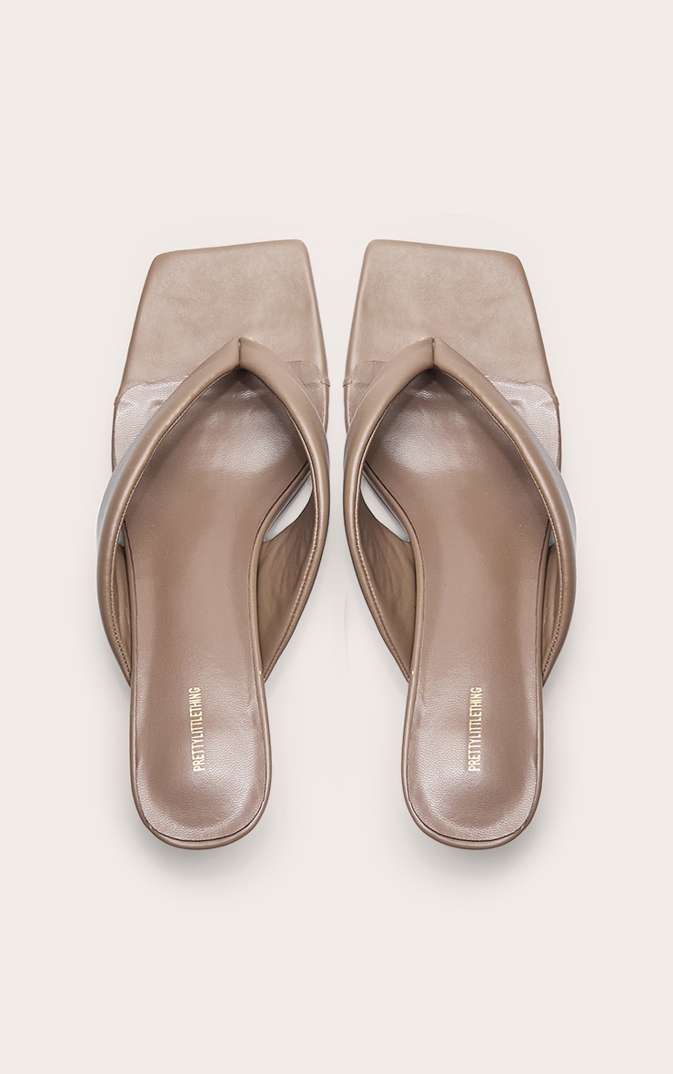 Shitake Pu Padded Toe Thong Square Toe Mule image 5