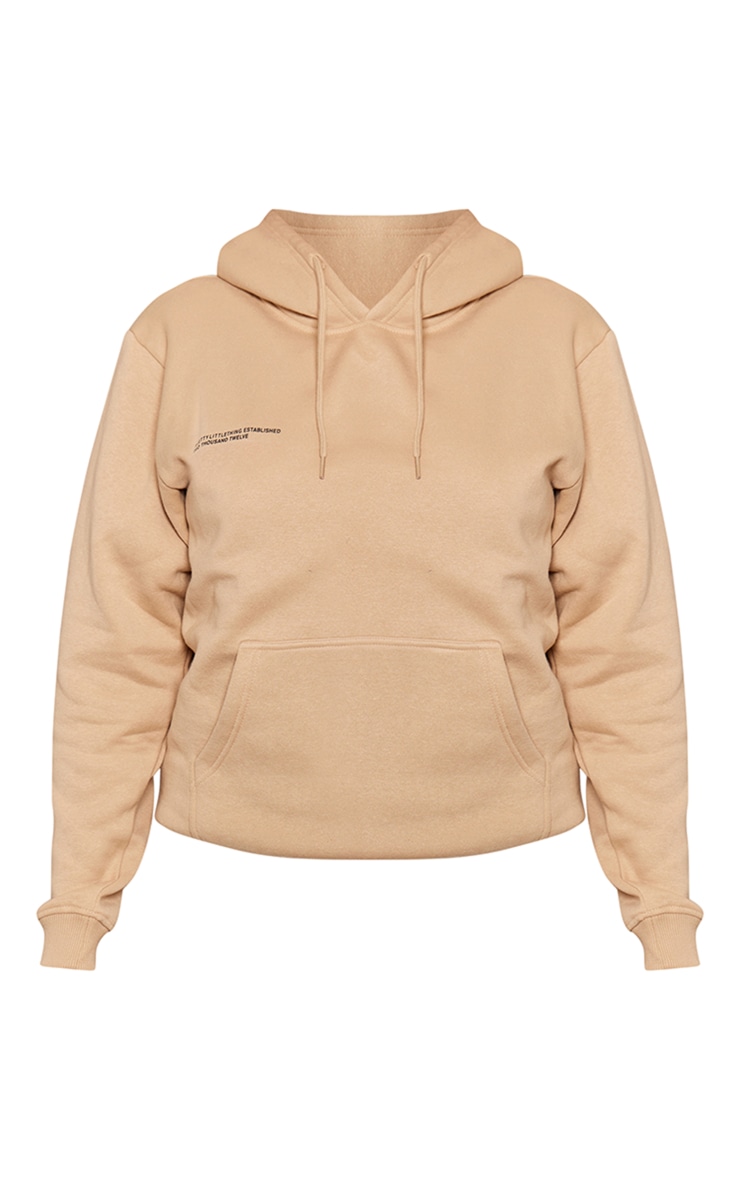 PRETTYLITTLETHING Logo Sand Est 2012 Oversized Hoodie image 5