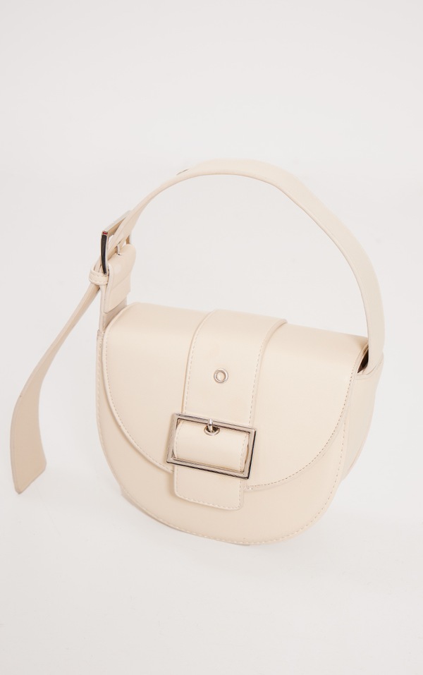Cream Chunky Buckle Detail Shoulder Bag PrettyLittleThing