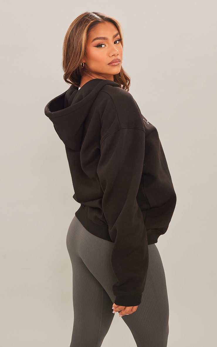 Black Superstar Printed Zip Up Hoodie image 2