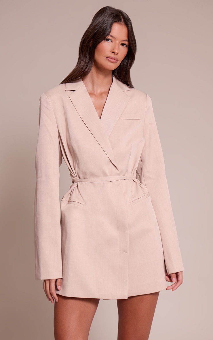 Stone Woven Tie Blazer Dress image 1