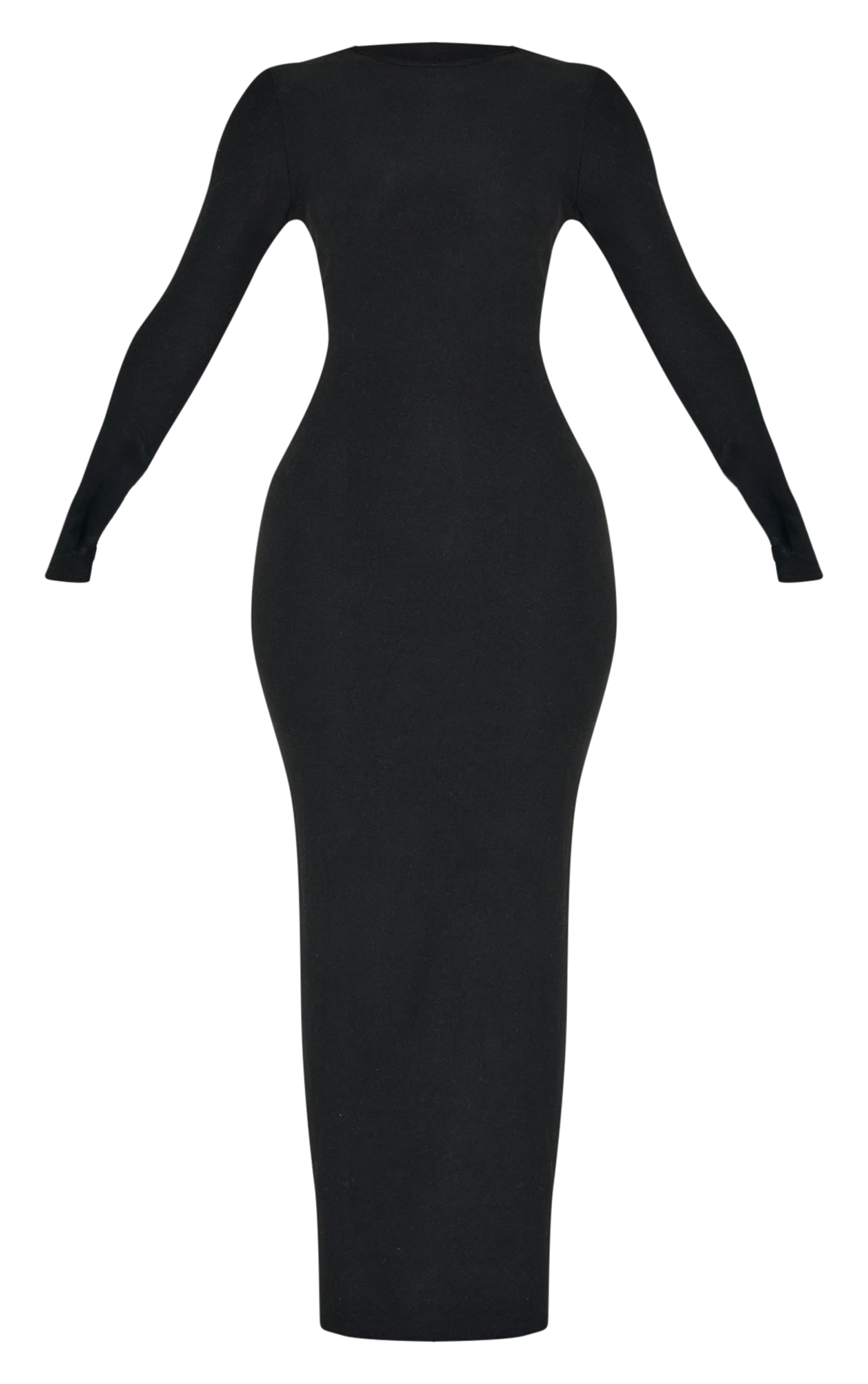 Petite Black Soft Touch Long Sleeve Maxi Dress image 5