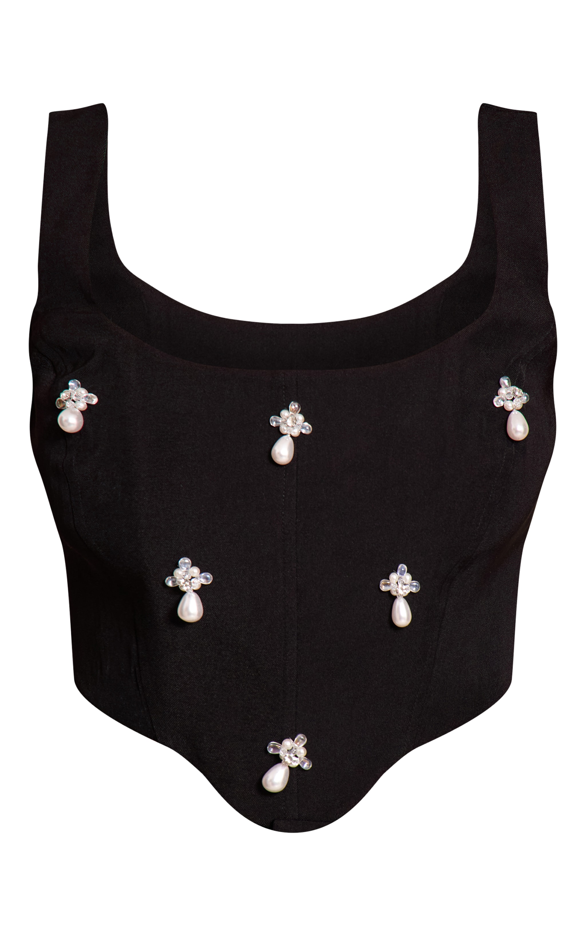 Shape Black Embellished Corset Top image 5